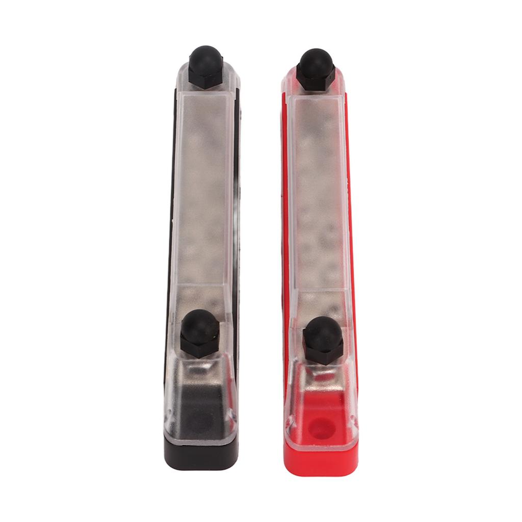 2 Pcs 14 Post Power Distribution Block Bus Bar Set 2xM6 Post 12xM4 Screw Battery Terminal Box with Cover Without