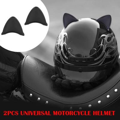 Universal Helmet Cat Ears Decoration Motorcycle Electric Car Driving Styling Cute Cat Ears Stickers Decor Helmet Accessories