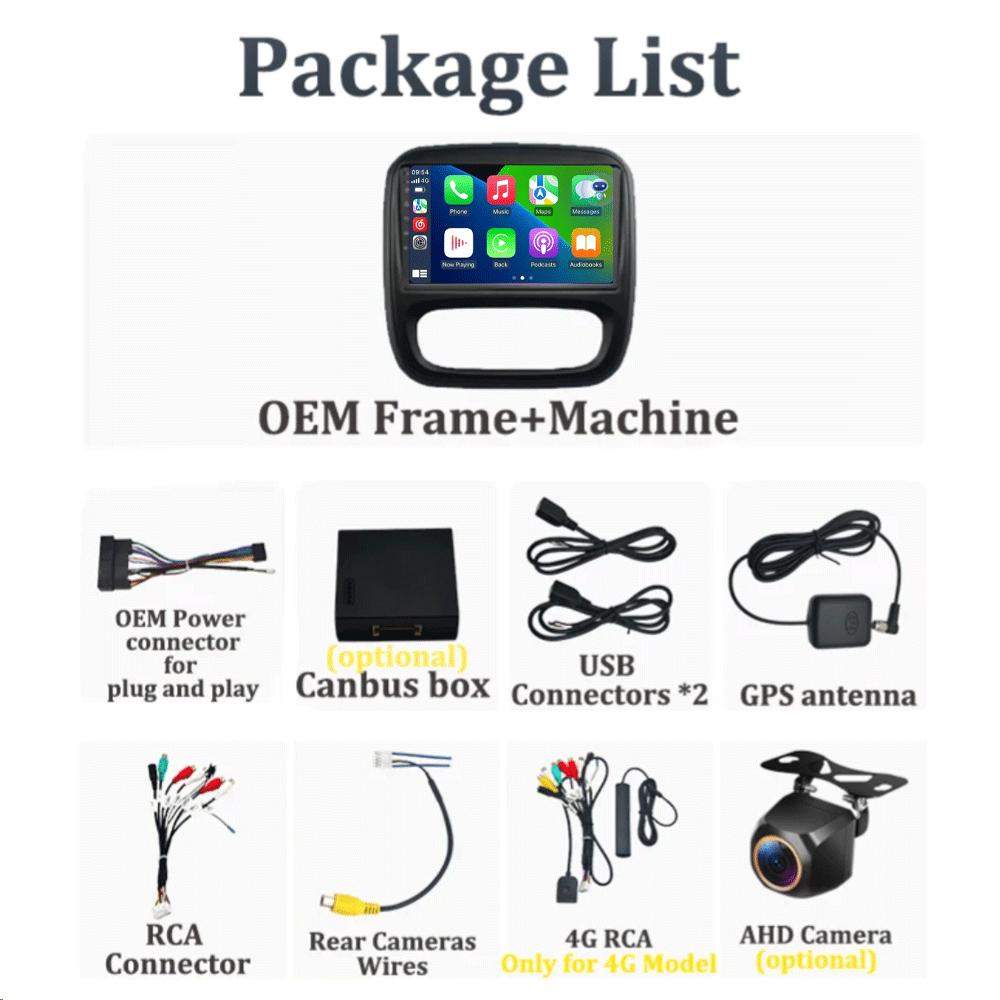 Android 12 Car Radio GPS for Renault Traffic 3 2014 - 2021 Opel Vivaro B 2014 - 2018 Multimedia Video Player Navigation Carplay