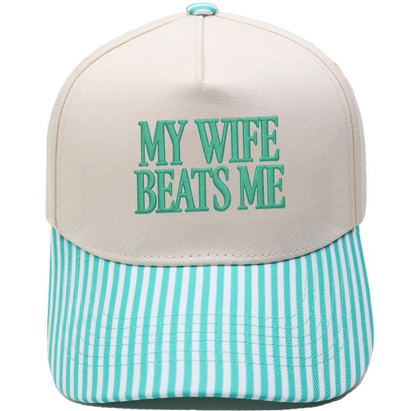 MY WIFE BEATS ME Fun embroidery color matching truck driver hat men's and women's casual sunshade baseball cap