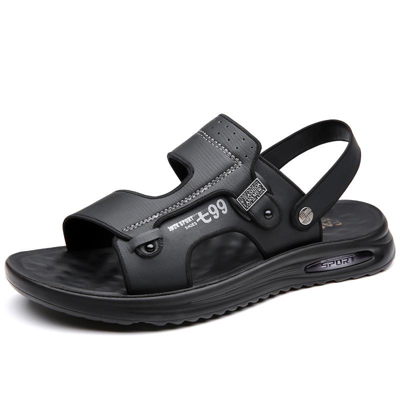 Men's sandals men's trendy new outer wear wear wear-resistant beach shoes soft sole soft surface men's cool slippers