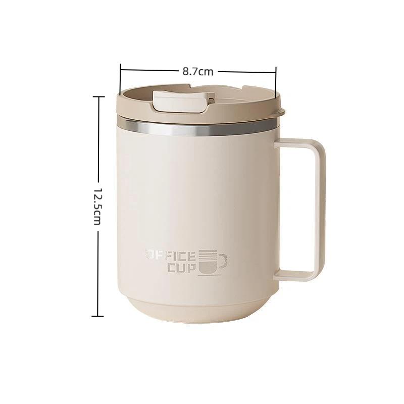 Double Wall Insulated Coffee Mug Scratch Resistant 304 Stainless Steel Coffee Cup with Handle for Office Workplace