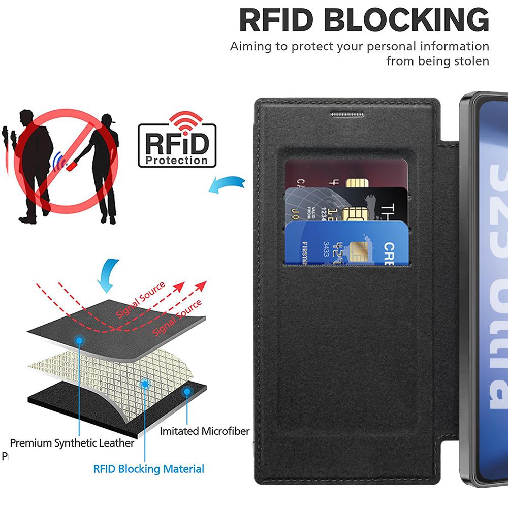 Do etui Samsung Galaxy S25 Ultra kompatybilne z MagSafe Rhombus PU Leather Phone Cover