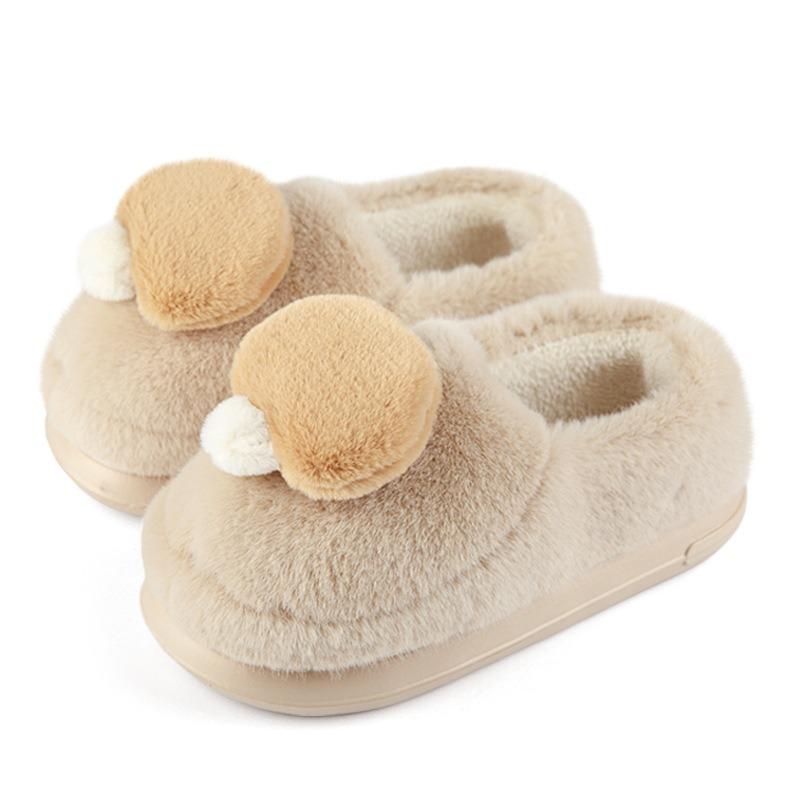 Cute mushroom bag and cotton shoes women's winter indoor home plush couple fluffy warm non-slip couple cotton drag men
