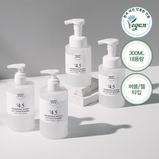 Happy Bath pH 4.5 Mildly Acidic, Low-Irritation Feminine Cleanser 4 Types (Rose/Mugwort)