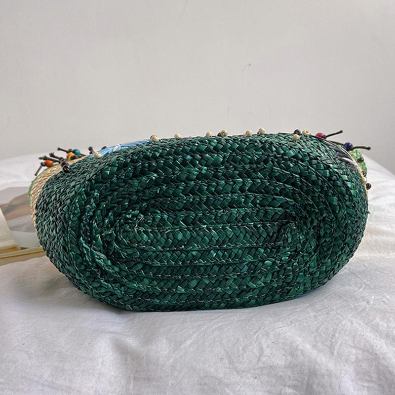 Summer Basket Straw Shoulder Bags for Women Rattan Travel Large Capacity Handmade Woven Beach Bag Female Shopper Totes Handbags