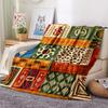 1Pc Ethnic Tribal Texture Print Flannel Blanket, High Quality Comfortable for All Seasons, Home Decor, Warmth and Comfort, Perfect for Gifts
