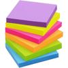 Winner Aura 3x3 Inch Bright Colors Self-Stick Sticky Notes, 6 Pack, 100 Sheets Per Pad, Total 600 Sheets