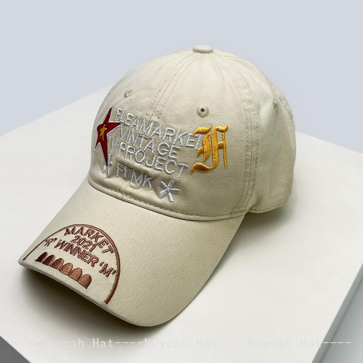 

New Men Women Hip-Hop Letter Star Embroidery Simple Baseball Hats Sunshade Personal Versatile Retro Peaked Caps Fashion Outdoor 52-60cm