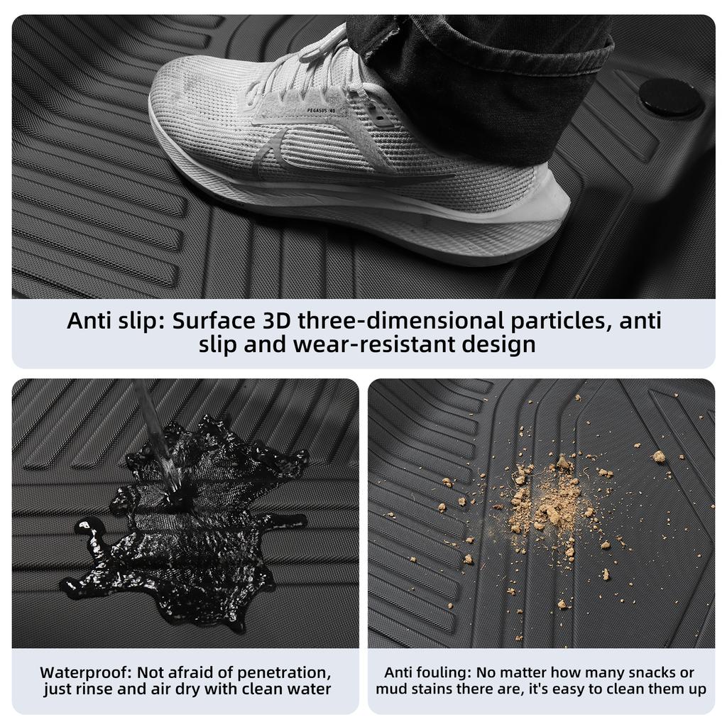 for Hyundai Kona Electric 2025 2025 TPE 3D Car Floor Mats Cargo Liner Trunk Pad All Weather Black Carpet Left Rudder