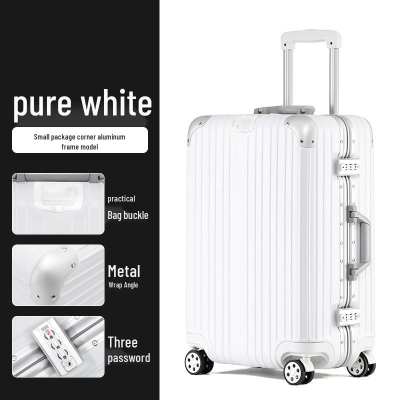 Ultralight 20-Inch Aluminum Frame Trolley Suitcase with Universal Wheels for Travel