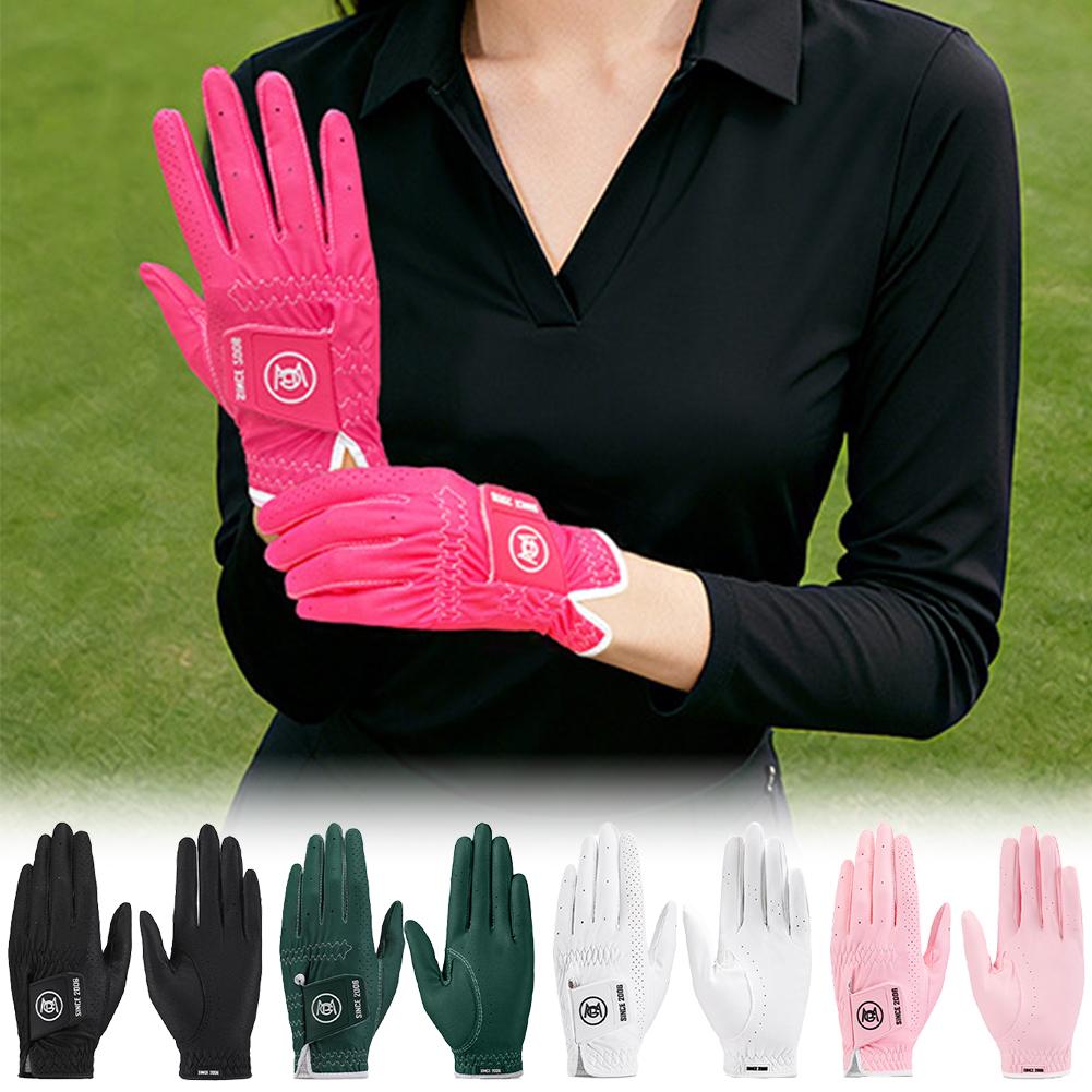 1 Pair Women's Soft Golf Gloves Ladies Left and Right Breathable Golf Mitten Female Elastic Microfiber Cloth Sports Gloves