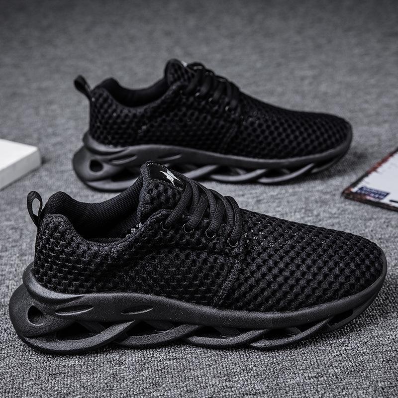 Spring and Summer Men's Large Size Trendy Shoes Hollow and Breathable Boys' Sports Shoes Running Net Shoes Youth Casual Blade Shoes