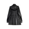 ELLE French Modern Retro High-End Fashion Design Hooded Casual Loose Versatile Long Sleeve Leather Jacket Women jackets ED52122