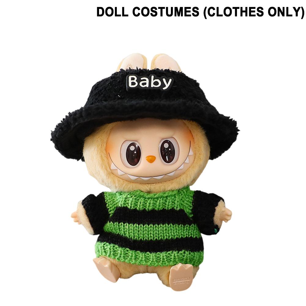 17cm Cute Mini Plush Doll's Clothes Outfit Accessories For Korea Kpop Exo Labubu V1 V2 Idol Doll Sitting Party Clothing DIY Gift
