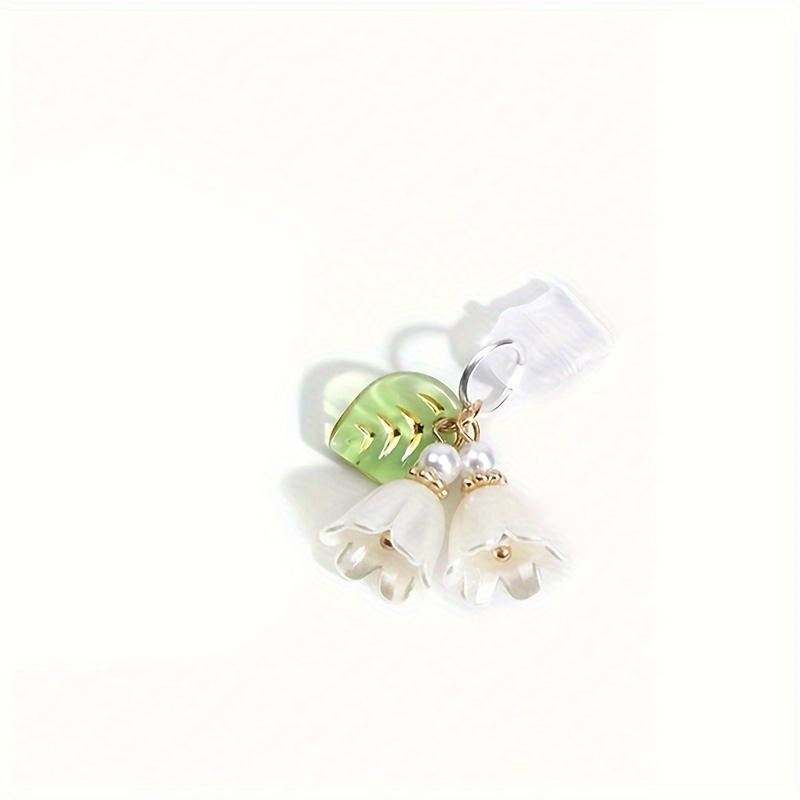 

1 шт. Подвеска-колокольчик с цветком, заглушка от пыли, заглушка для порта зарядки, заглушка для порта данных, подходит для порта iPhone, порта Type-C, мобильного телефона For type-c charging port