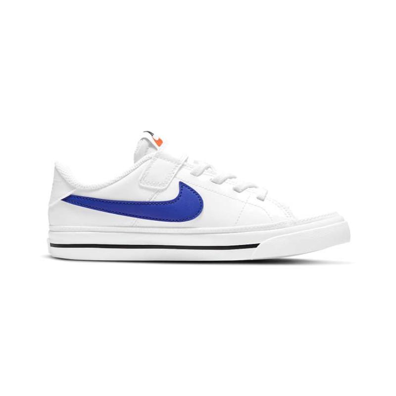Nike Court Legacy Abrasion Resistant Low top Kids' Skateboarding Shoes White Blue Children Aged 3 7 Years Old Sneakers DA5381-101