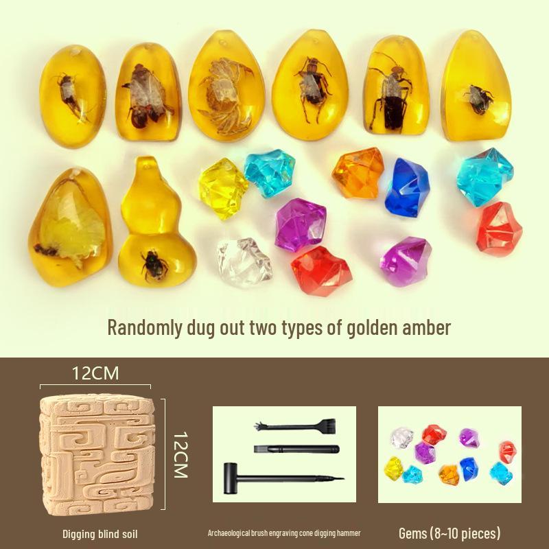 Nezha Ao Bing Archaeological Mystery Box: Kids' DIY Treasure Hunt & Gem Excavation Toy