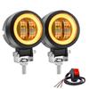 LED Fog Lamp for Motorcycles with Squid Ring, 2 Lights,