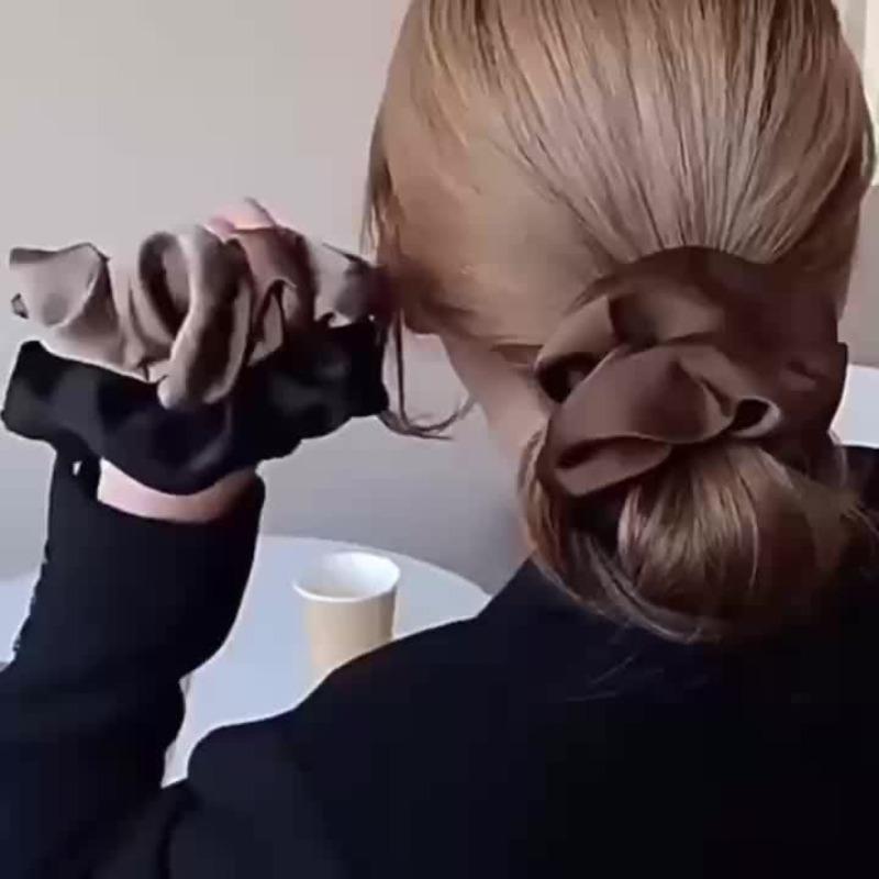 Soft Satin Hair Scrunchies, Simple Style Hair Ties Ponytail Holders for Women, Gentle Hair Rope Accessories