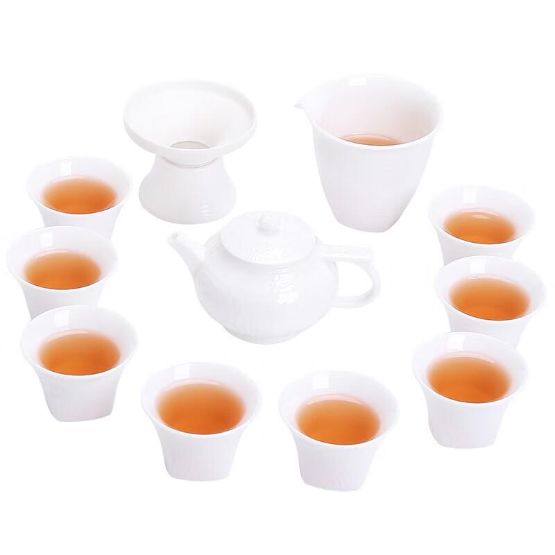 Mutton Fat Jade Ceramic Kung Fu Tea Set