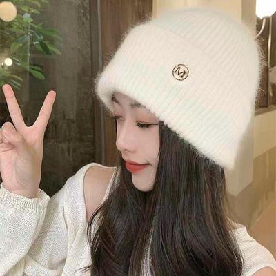 Sombrero de punto para niños nuevo otoño e invierno terciopelo engrosado versátil sombrero de lana circunferencia de cabeza grande sombrero de punto cálido protección para las orejas sombrero para el frío