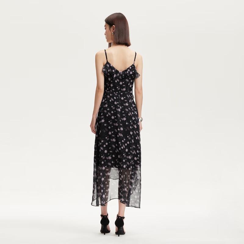 Veromoda 2025 Summer Ruffled V-Neck Printed Camisole Dress