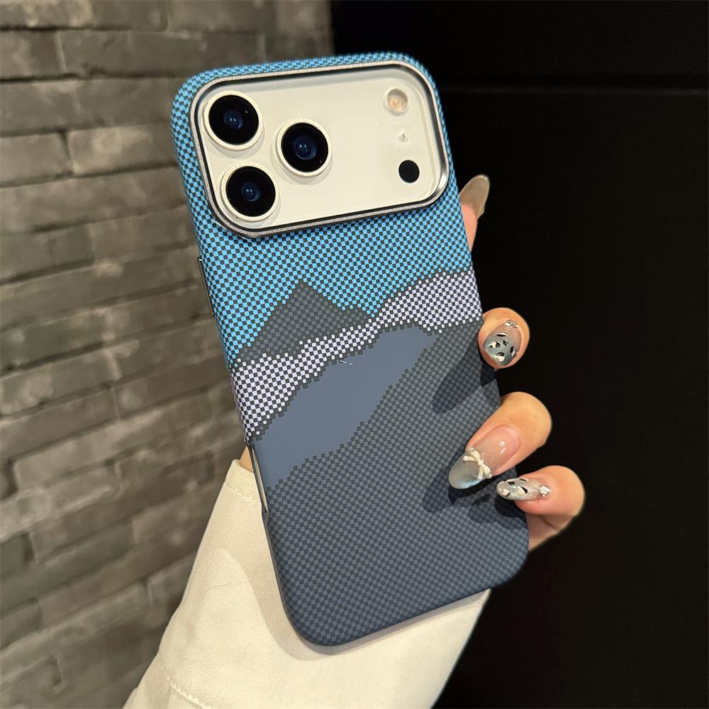 Slim Matte Carbon Fiber for  PC Case for For Iphone 17 Air 16 Pro Max 1 14 Plus 13 12 11 Wireless Charging Shockproof Cover
