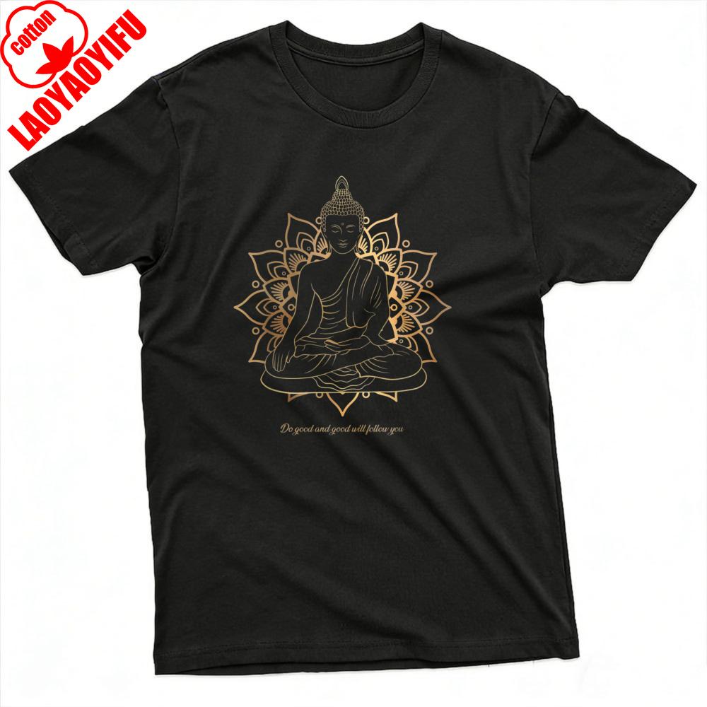 Buddha Mandala Design Summer Men TShirt Spiritual Zen Style Casual Wear for Yoga Meditation and Daily Clothes Unique  Tops