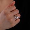 Hummingbird Flowers Leaves Open Ring Women Stainless Steel Adjustable Finger Rings Bird Animal Jewelry Birthday Gift