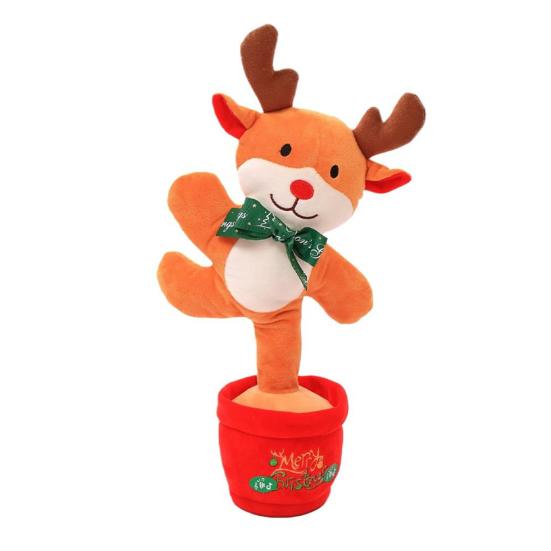 

Christmas Dancing Penguin Toy Talking Music Plush Interactive Repeating Stuffed Animal Glowing Deer