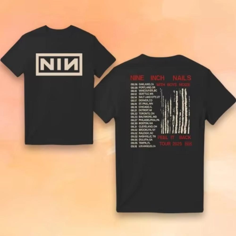 Nine Inch Nails Peel It Back Tour 2025 Shirt Beperkte Editie Fan Cadeau High-End Luxe Is voor Zowel Mannen Als Vrouwen Top Y2k T-shirts