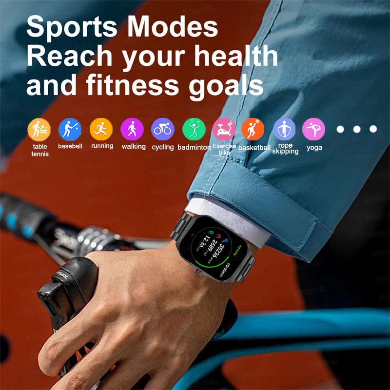 2025 Nové NFC Chytré hodinky AMOLED Displej Vždy zobrazují čas Bluetooth volání Série 9 Hodiny Vlastní ciferník Muži Sport Zdraví Ženy Chytré hodinky