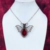 Faceted Kashmir Ruby Pendant Butterfly Design Pendant Copper Wire Wrapped Jewelry