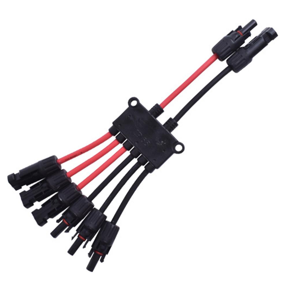 Y Branch Connector for Solar Panels 2 to 4/6/8 Parallel Connection Red Black Cable Photovoltaic System Wiring Accessories