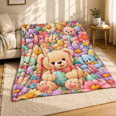 Easter Teddy Bears Coral Fleece Blanket