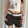 Vintage Ethnic Style Pu Leather Belt With Metal Buckle For Women Dress And Jeans Accessory
