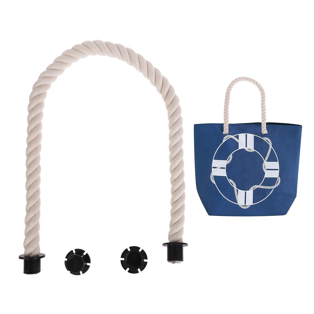Rope Handle Replacements with Canvas Insert for Handbags Beach Bag Tote Canvas Handbag Purse Handles Replacement Straps