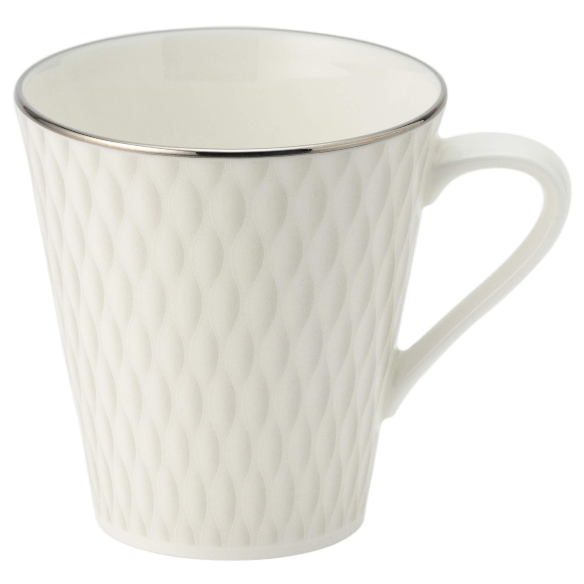 

NARUMI Ruffle Platinum Cup and Saucer, Platinum, 115cc, Demitasse, Made in Japan, 52073-2934