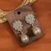 Elegant Rhinestone Drop Earrings Pearl Vintage Long Earrings Crystal Stud Earrings  Girls Gift
