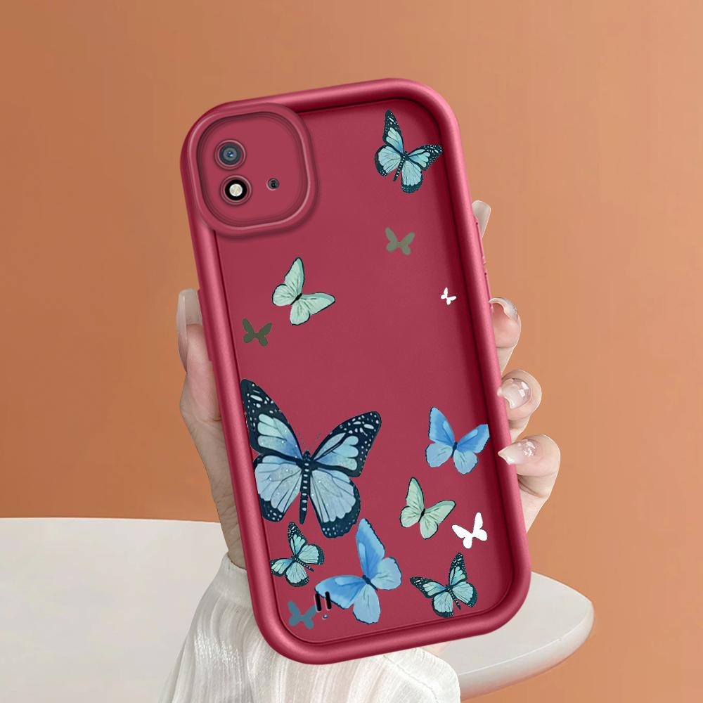 Soft Silicone Square Ladder Printing Pattern Phone Casing Full Cover Camera Shockproof Protection Rubber Case for OPPO Realme