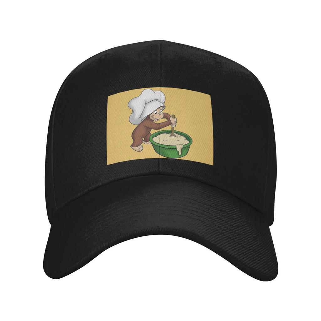 Unisex Baseball Hats Curious George baking a cake Outdoor Streetwear Summer Sports Baseball Caps Hip Hop Cap Casquette Hats
