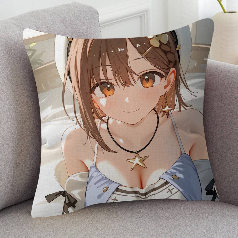GAME Atelier Ryza Cute Cartoon Twodimensional Pillowcase Bedroom Sofa Cushion Cover Nap Pillow Cover