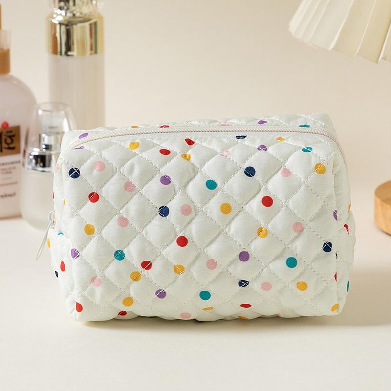 Borsa per Trucco da Viaggio Portatile Minimalista con Fiocco, Grande Capacità, Morbida