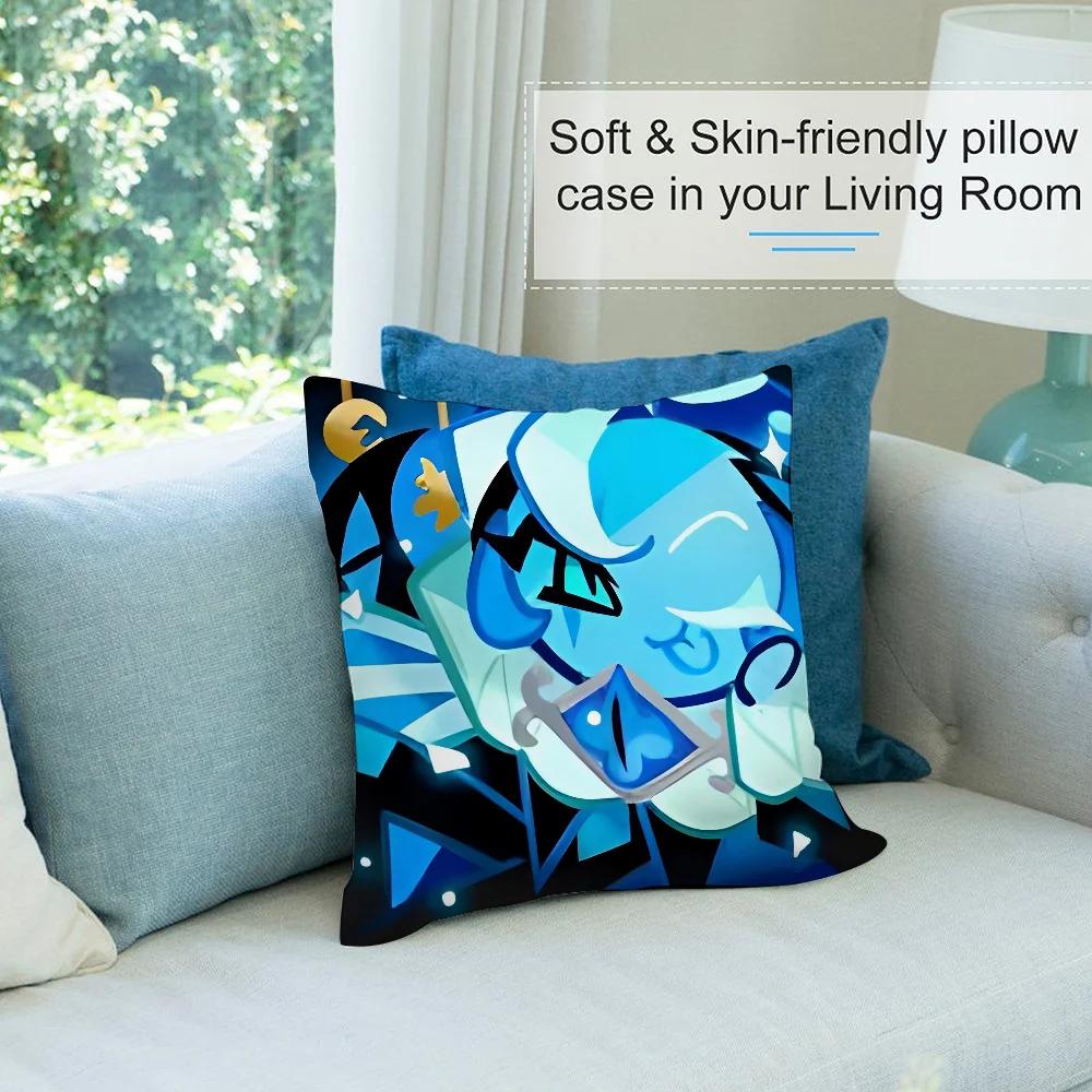 Game C-Cookie Run Kingdom Pillow Case Short Plush Pillow Covers Sofa Decorative Gift Home Printing Cushion Cover