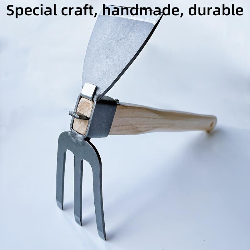 Heavy-Duty Two-in-One Garden Hoe and Cultivation, Soil Loosening Tool for Home Gardeners,Professional Farmers,Garden Hoe Tool,Ergonomic Wooden Handle