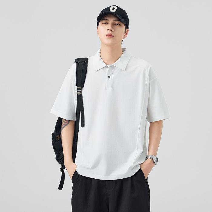 Men's Summer New Loose Short-sleeved POLO Shirt Men's Lapel Thin Short T-top