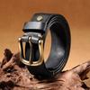 Washed retro distressed first layer cowhide belt men's genuine leather pin buckle casualjeans belt