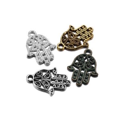 20pcs/lot 15*21mm Classic Antique Bronze Hand Fatima Charms Bracelet Pendants For DIY Necklace Jewelry Making Supplies