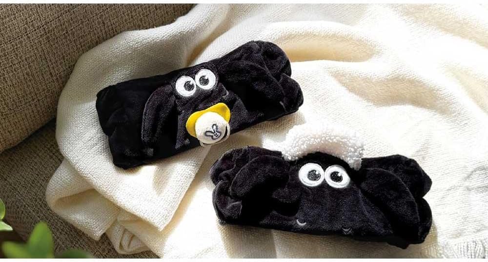 Shaun the Sheep Headband, Face Wash, Sports Headband, Hair Turban, Shaun Set (Hairband, Slider Bag)